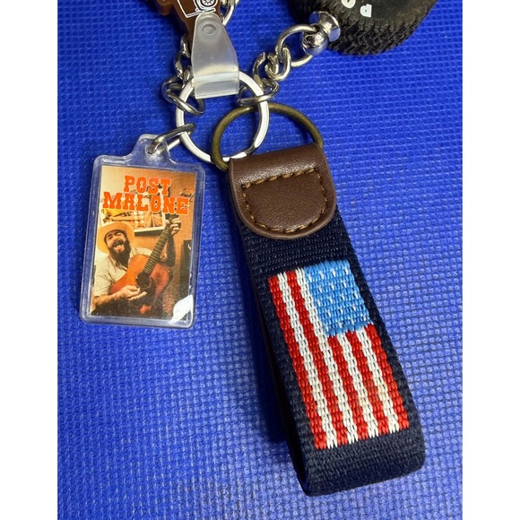 Post Malone Tire Guitar Truck American‎ Flag Stanley Keychain Set - Picture 3 of 5